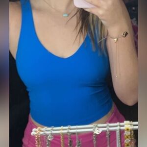 Blue lululemon align tank top.